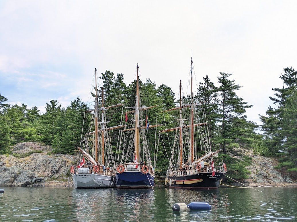 Three sisters: Pathfinder, Playfair and St Lawrence II, Baie Fine